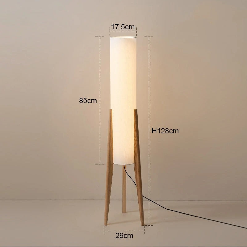 Solid Wood Floor Lamp Nordic Art Simple Modern Lamp Shade