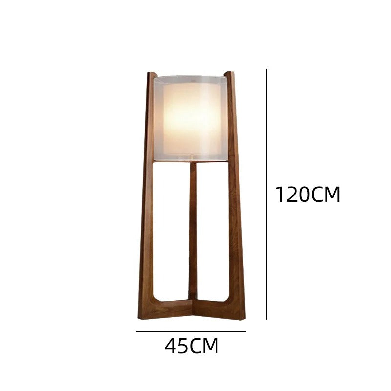 Solid Wood Floor Lamp Nordic Art Simple Modern Lamp Shade