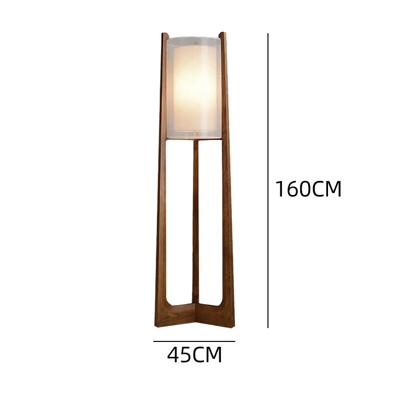 Solid Wood Floor Lamp Nordic Art Simple Modern Lamp Shade