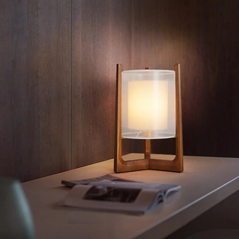 Solid Wood Floor Lamp Nordic Art Simple Modern Lamp Shade