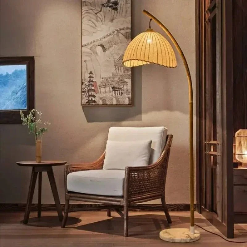 Japanese Style Silent Wind Lantern Type LED Floor Lamp