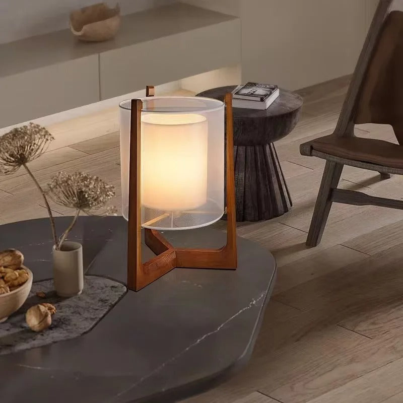 Solid Wood Floor Lamp Nordic Art Simple Modern Lamp Shade