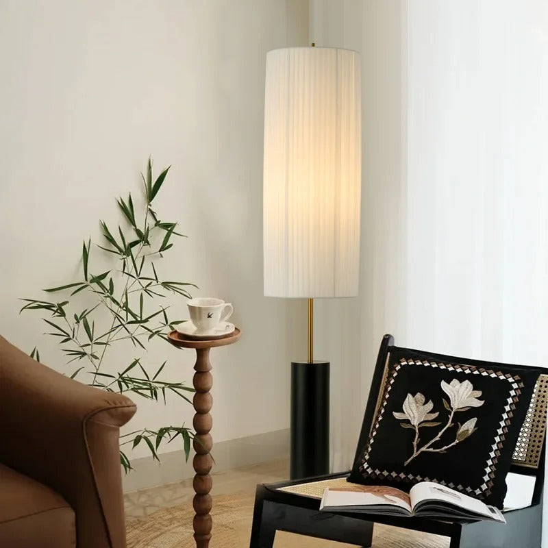 Dorica Floor Lamp Japanese fabric lamp Wabi Sabi Zen Bedroom