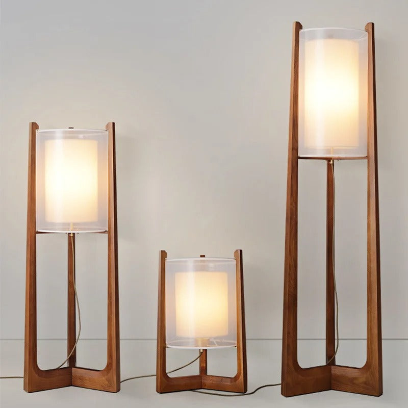 Solid Wood Floor Lamp Nordic Art Simple Modern Lamp Shade