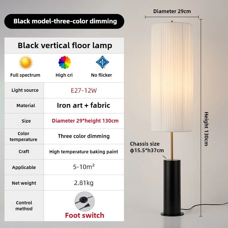 Dorica Floor Lamp Japanese fabric lamp Wabi Sabi Zen Bedroom