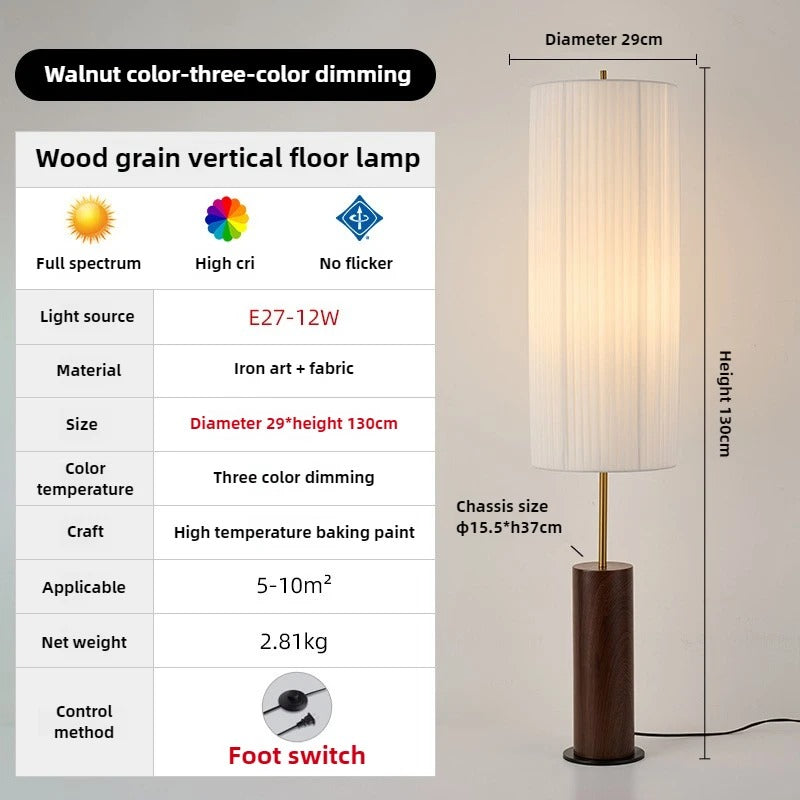 Dorica Floor Lamp Japanese fabric lamp Wabi Sabi Zen Bedroom
